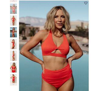 Red Two Piece Bathing Suit - New With Tags - M